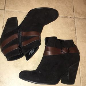 Black suede bootie